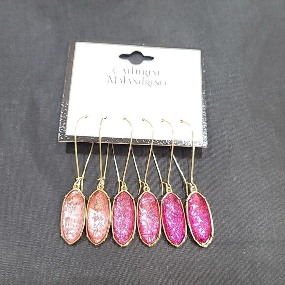 BRAND NEW  CATHERINE MALANDRINO 3-PACK STATEMENT GEMSTONE DROP EARRINGS - Picture 7 of 12